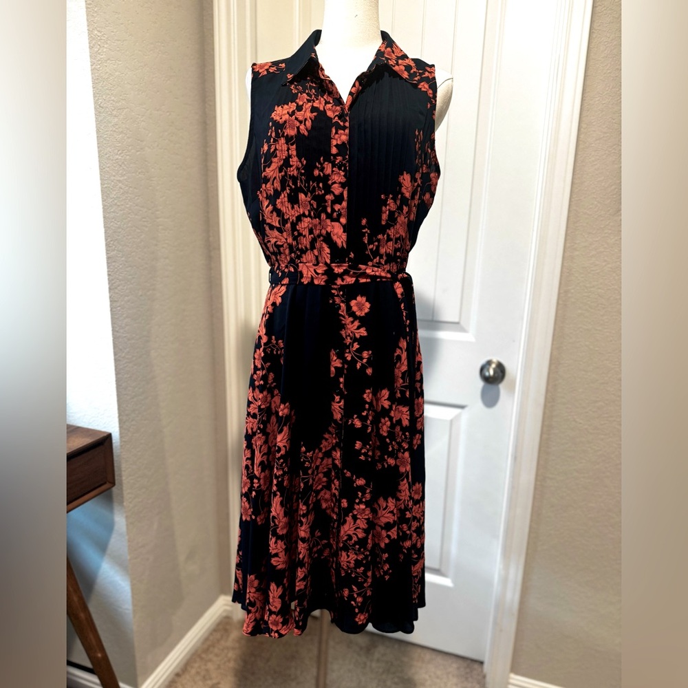 Nanette Lepore Elegant Dark Blue Floral dress